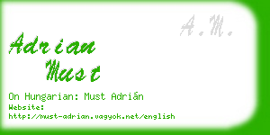 adrian must business card