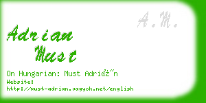 adrian must business card